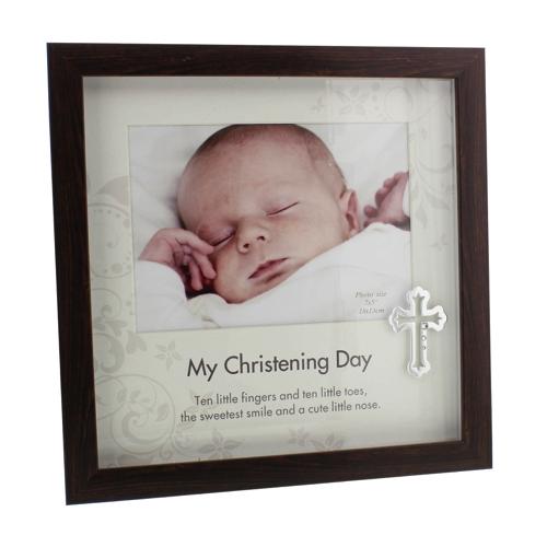 Juliana Photo Frame with Silverplated Cross - My Christening Day