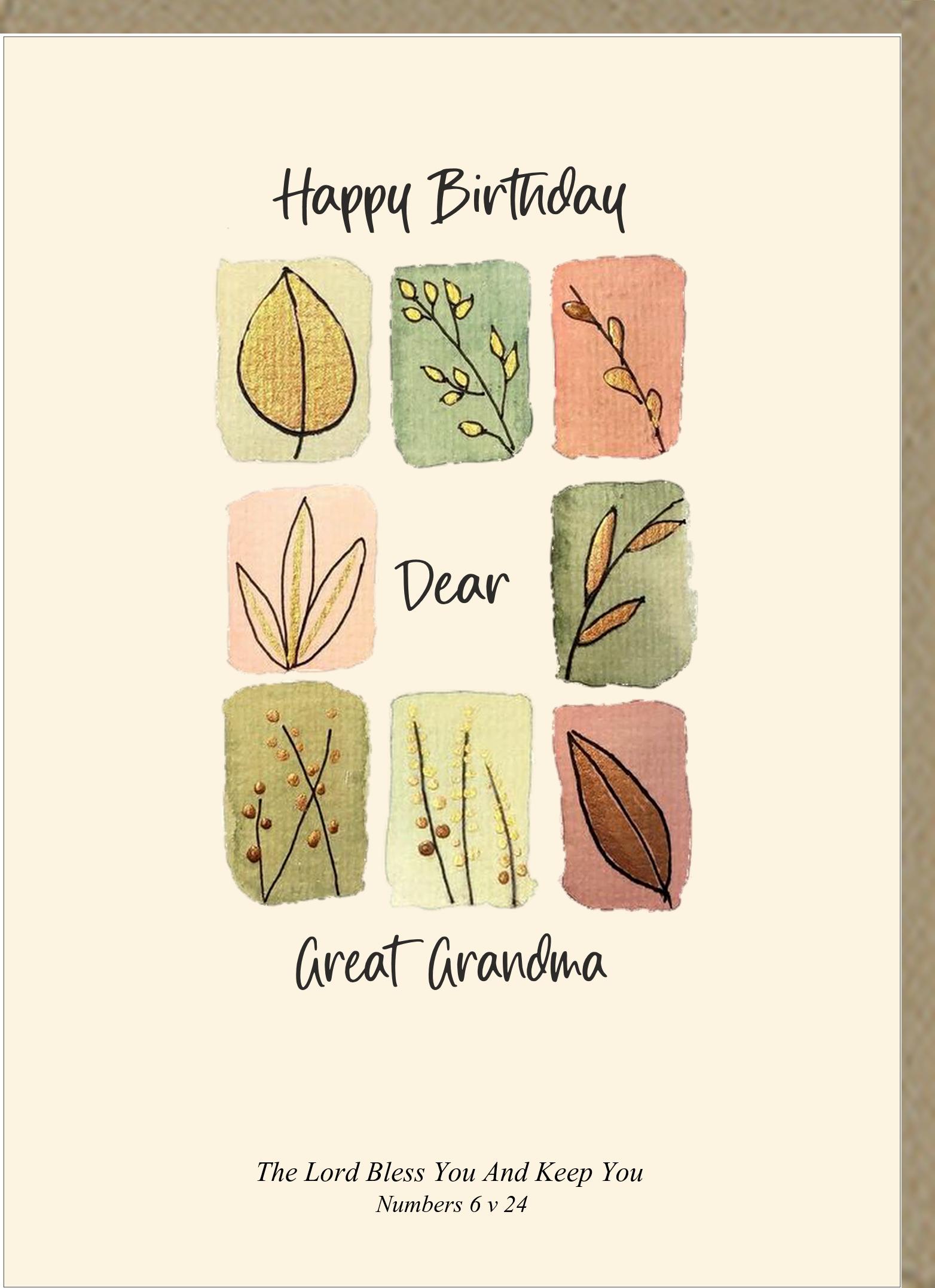 Happy Birthday Great Grandma Greetings Card