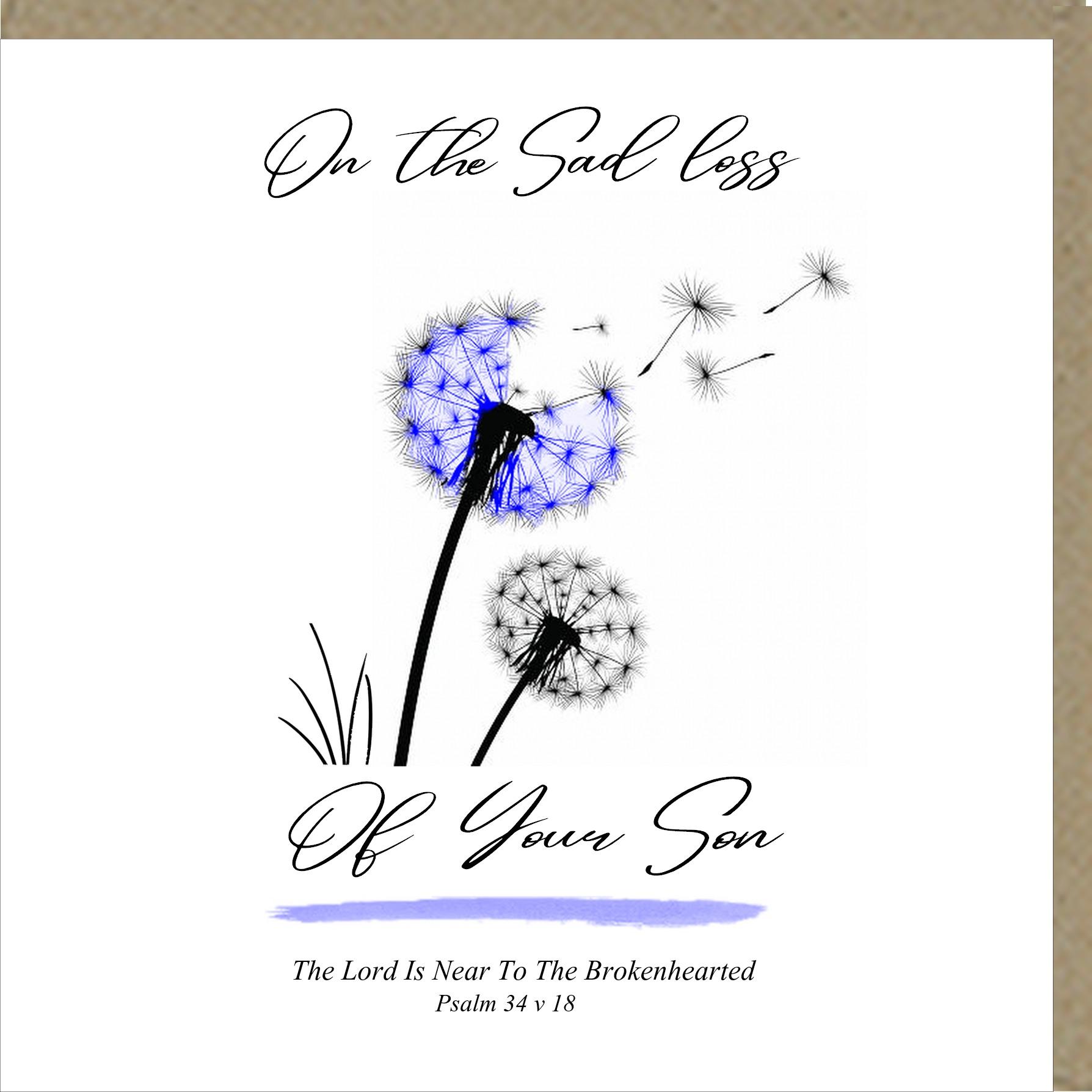 On The Sad Loss of Your Son Greetings Card