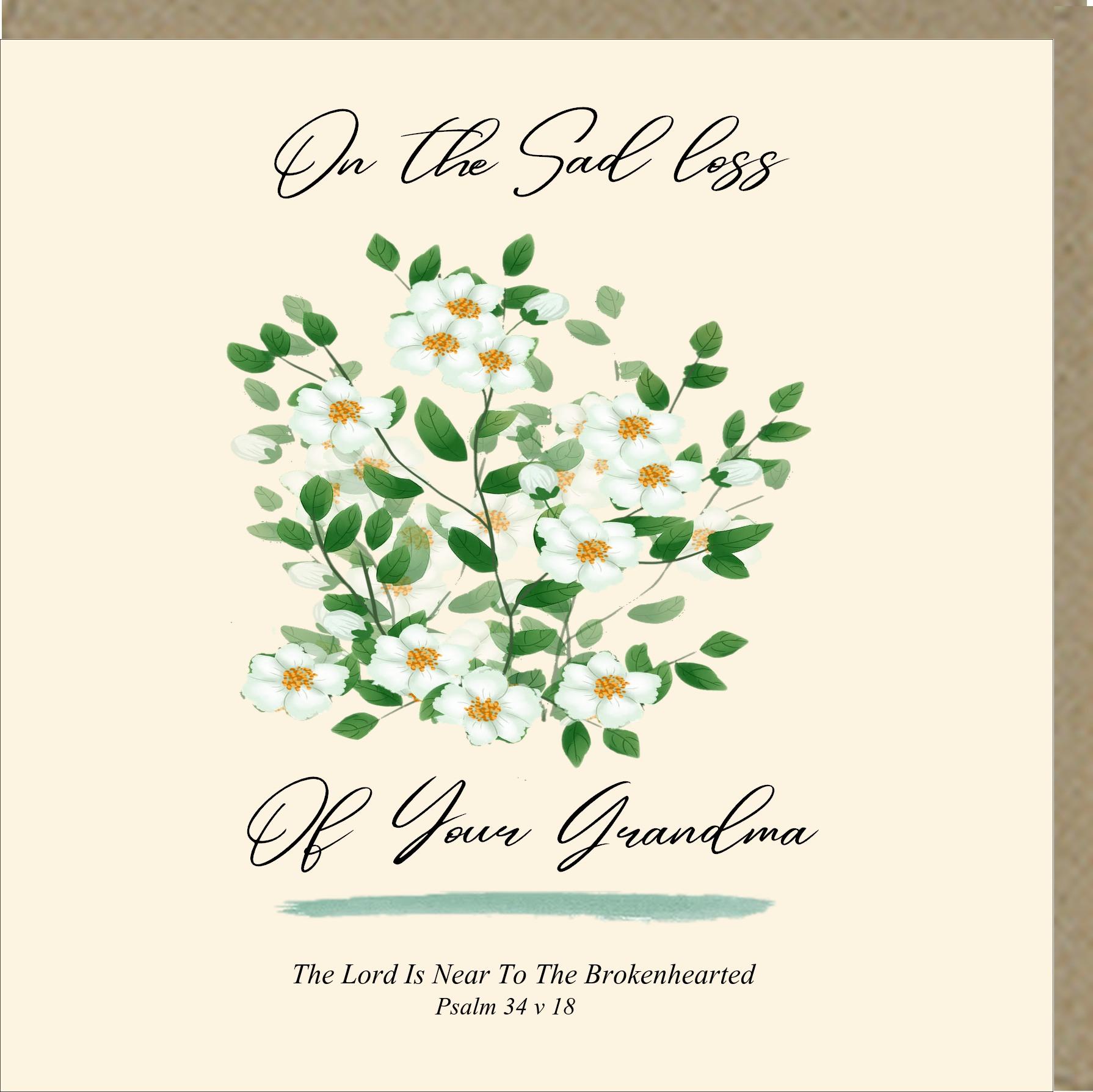On The Sad Loss of Your Grandma Greetings Card