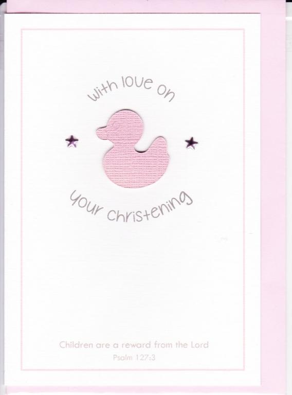 Greetings Cards - Pink Christening