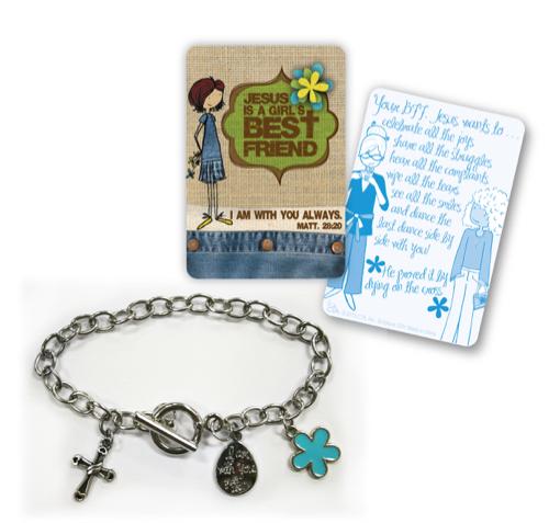 Jesus Is a Girl's Best Friend Charm Bracelet and Card