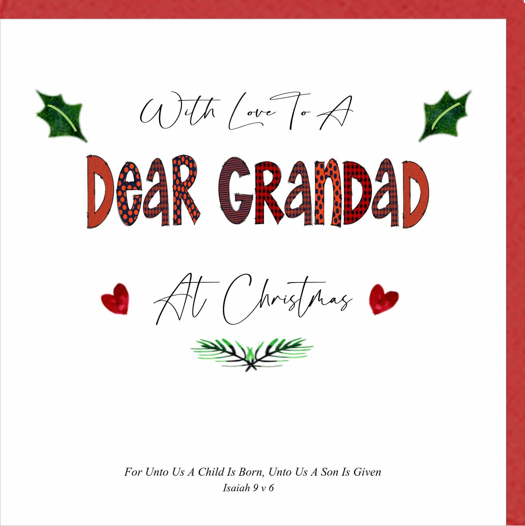 With Love To A Dear Grandad At Christmas Greetings Card