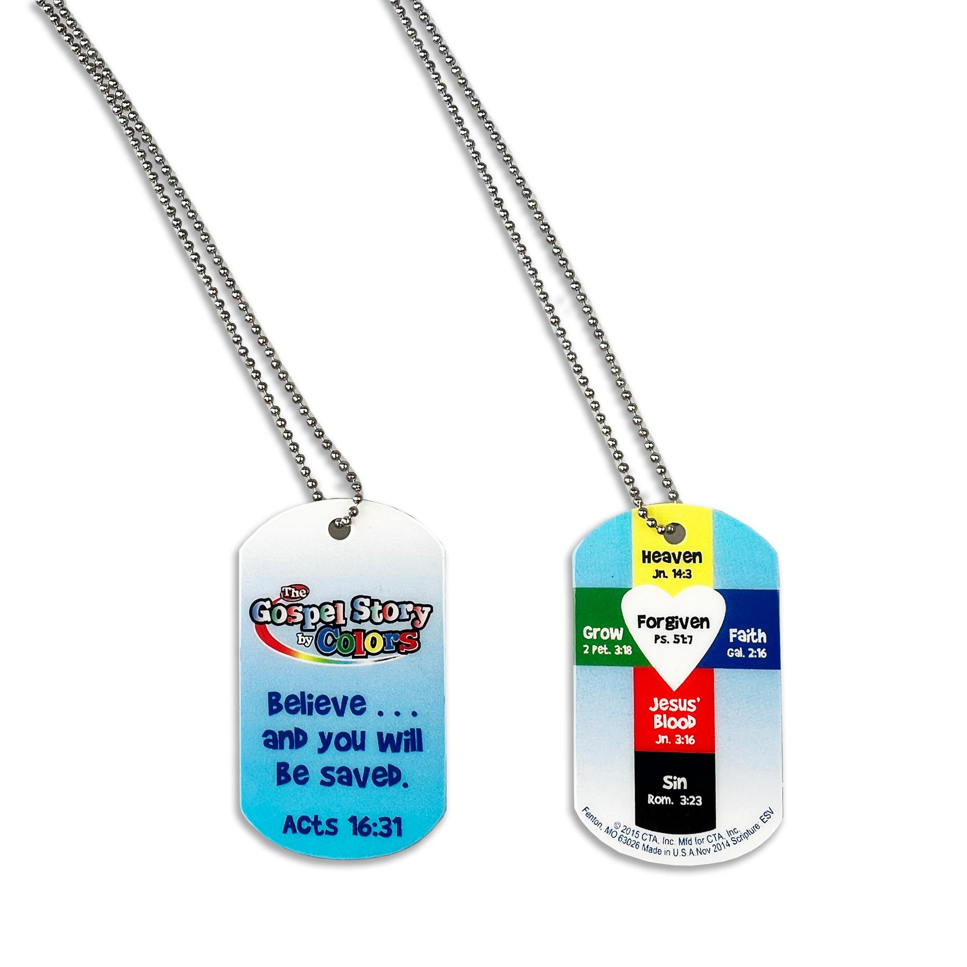 Gospel Story by Colors Children's Dog Tag