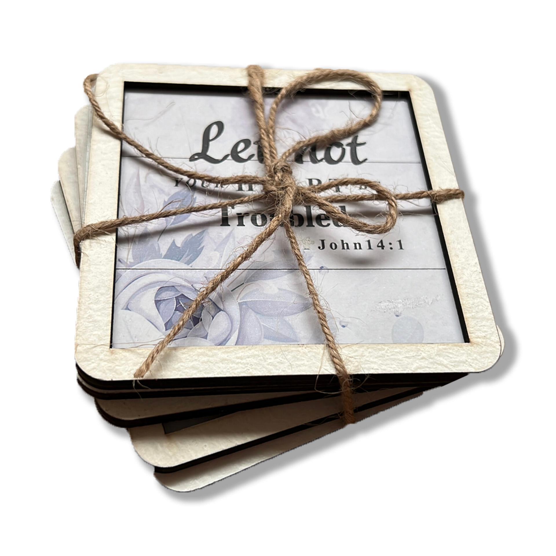 Set of 6 Coasters - Let not your heart be troubled