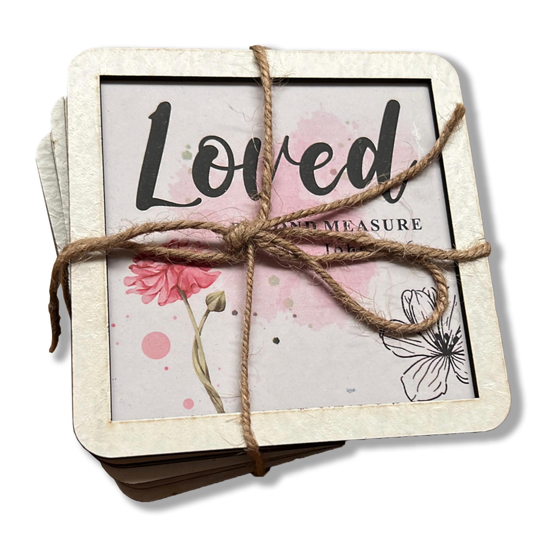 Set of 6 Coasters - Loved beyond measure
