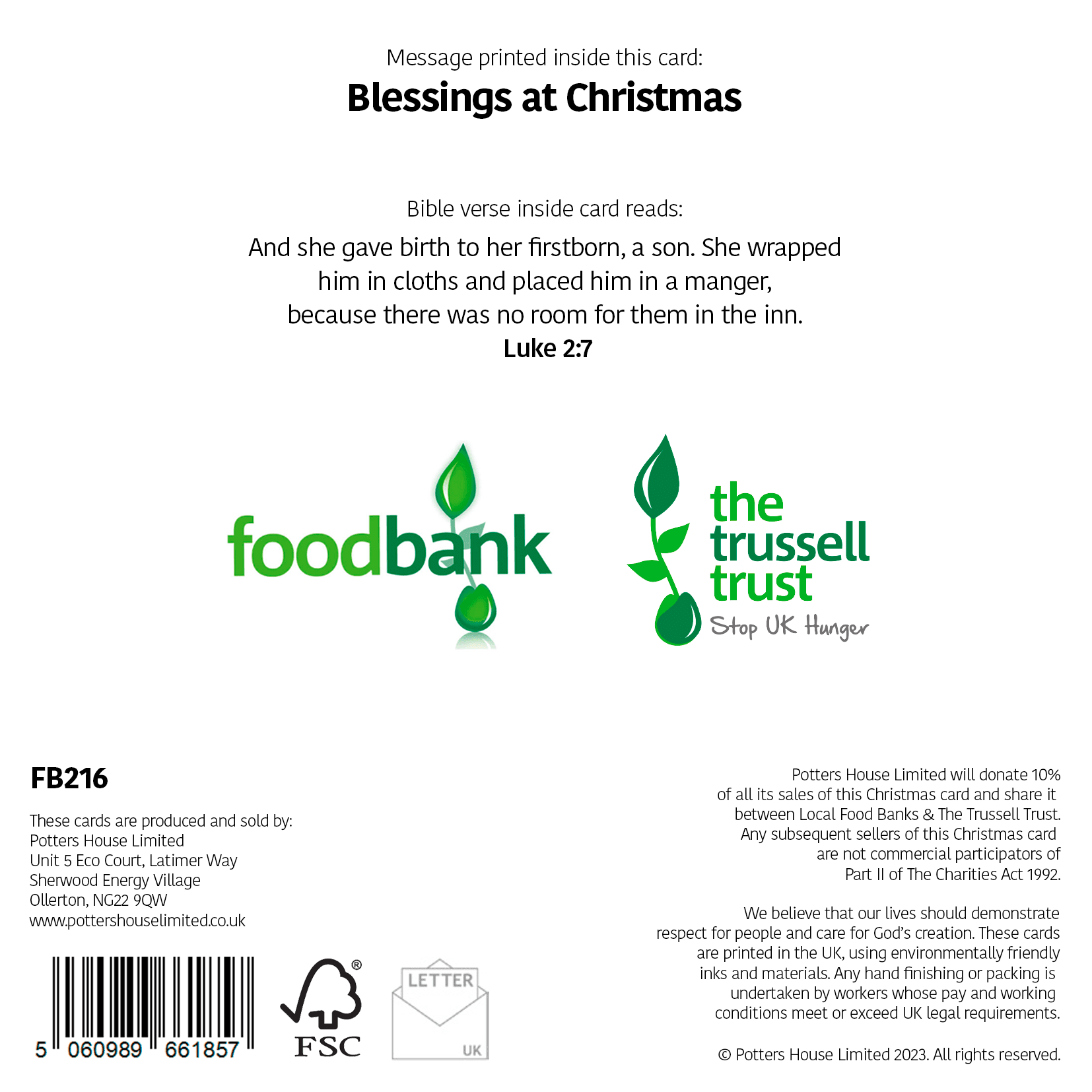 Food Bank - Light of the World (Pack of 10)