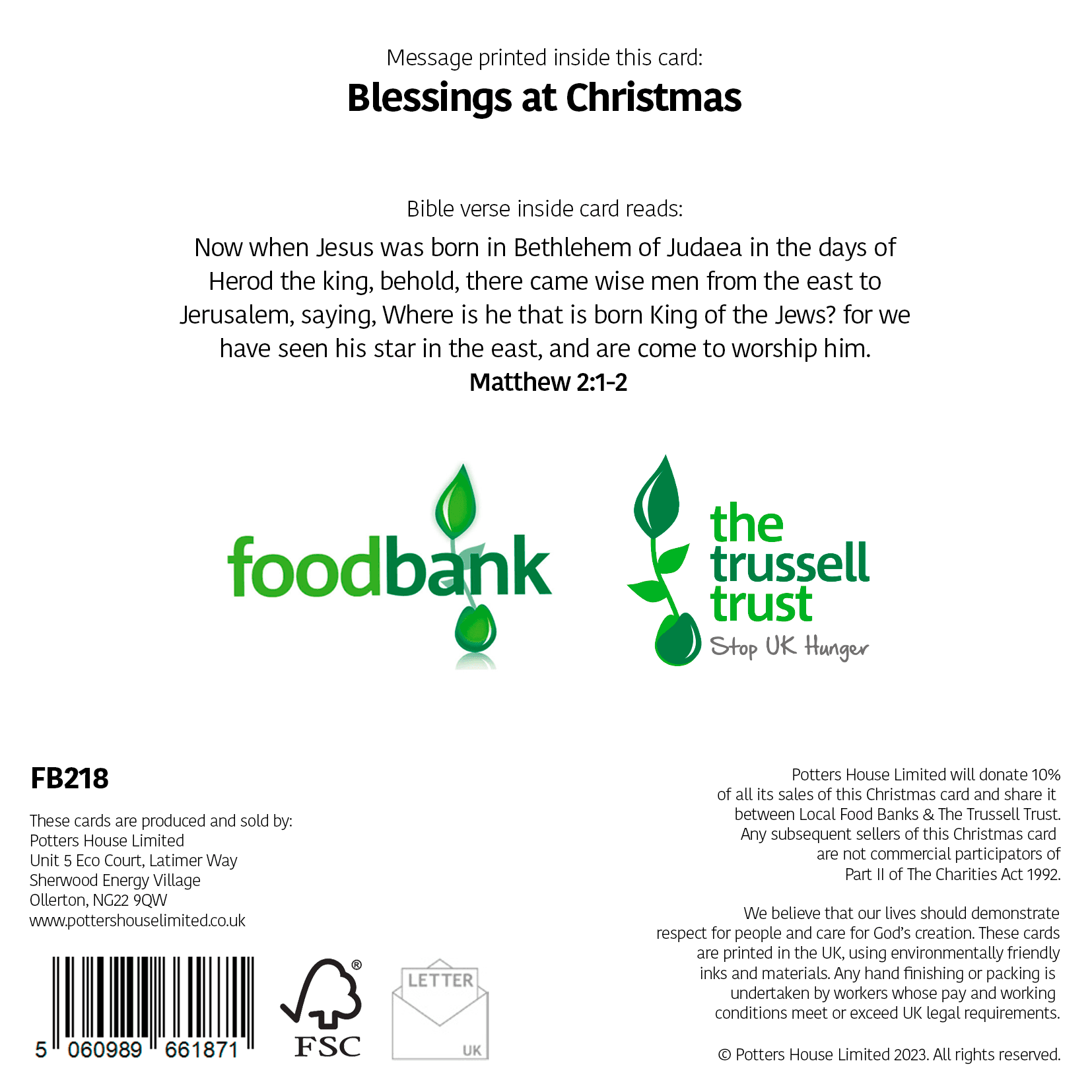 Food Bank - Star of Wonder (Pack of 10)