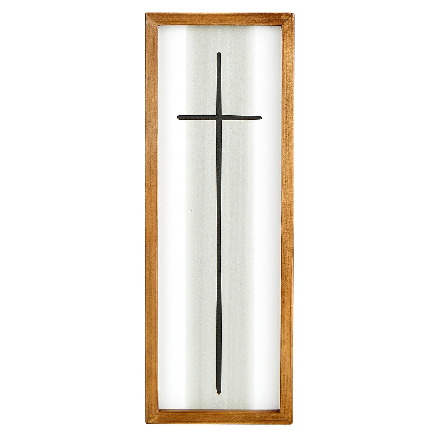Framed Cross - Dark Wood