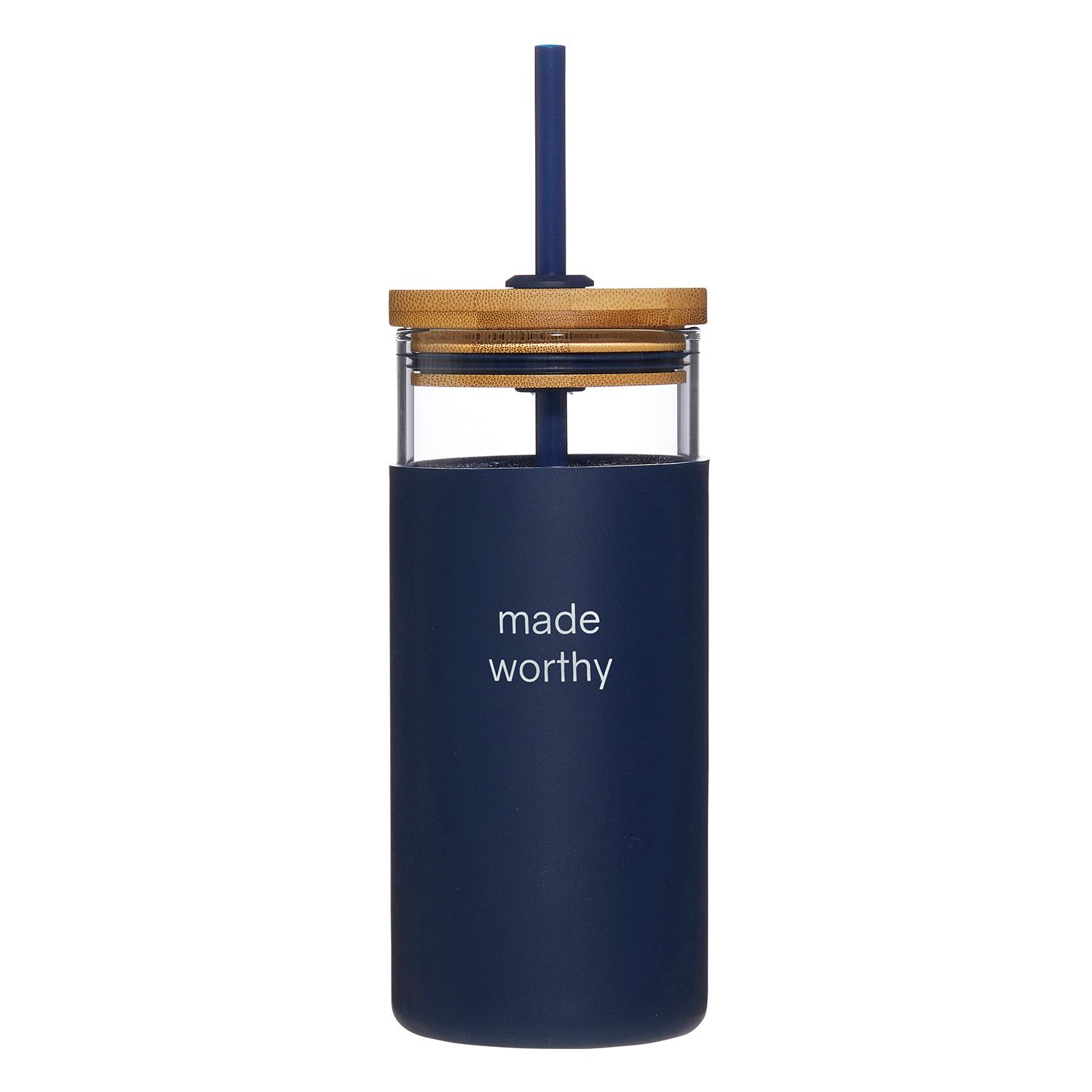 Boxed Glass & Bamboo Tumbler with Straw - Made Worthy