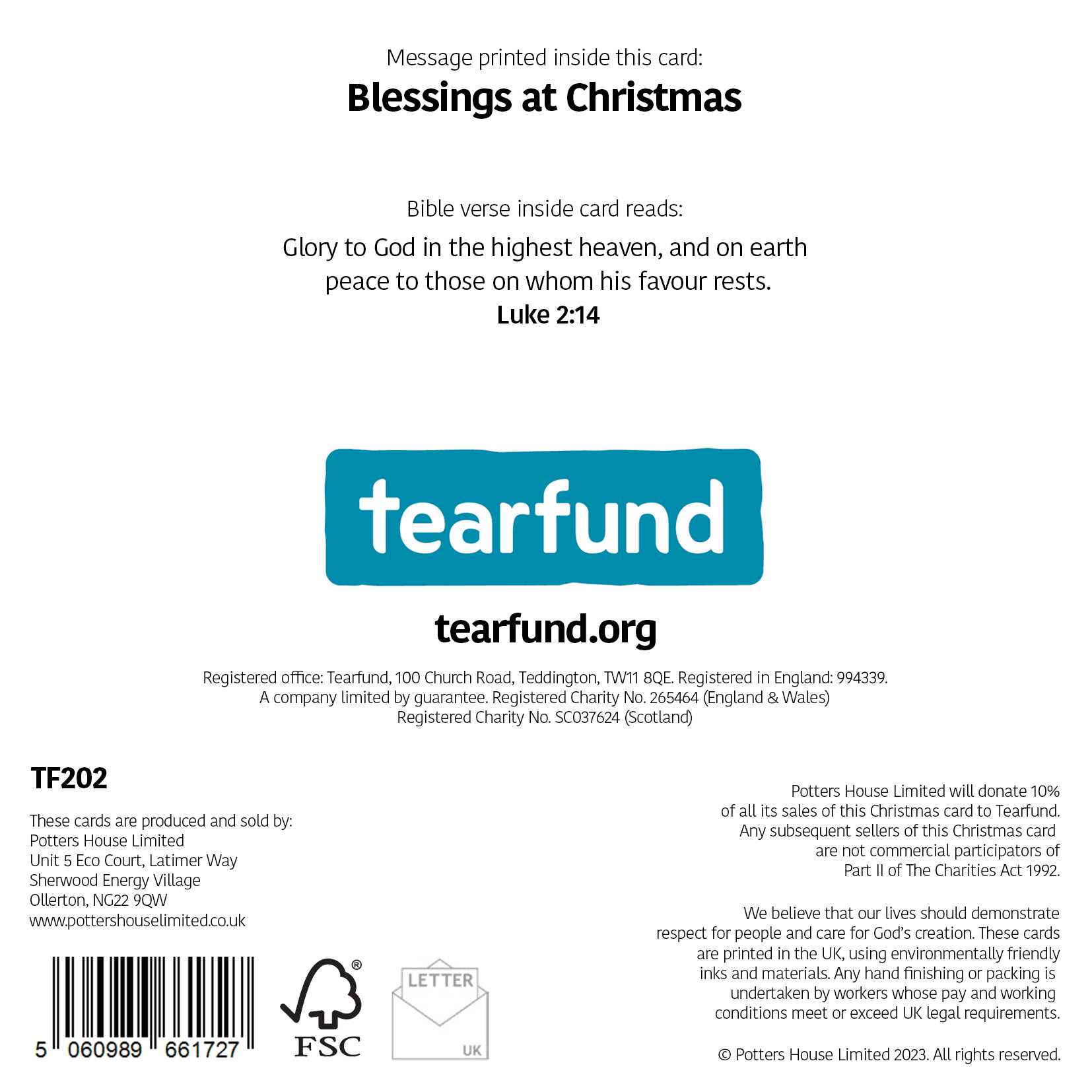 Tearfund - Joyful Snowman (Pack of 10)