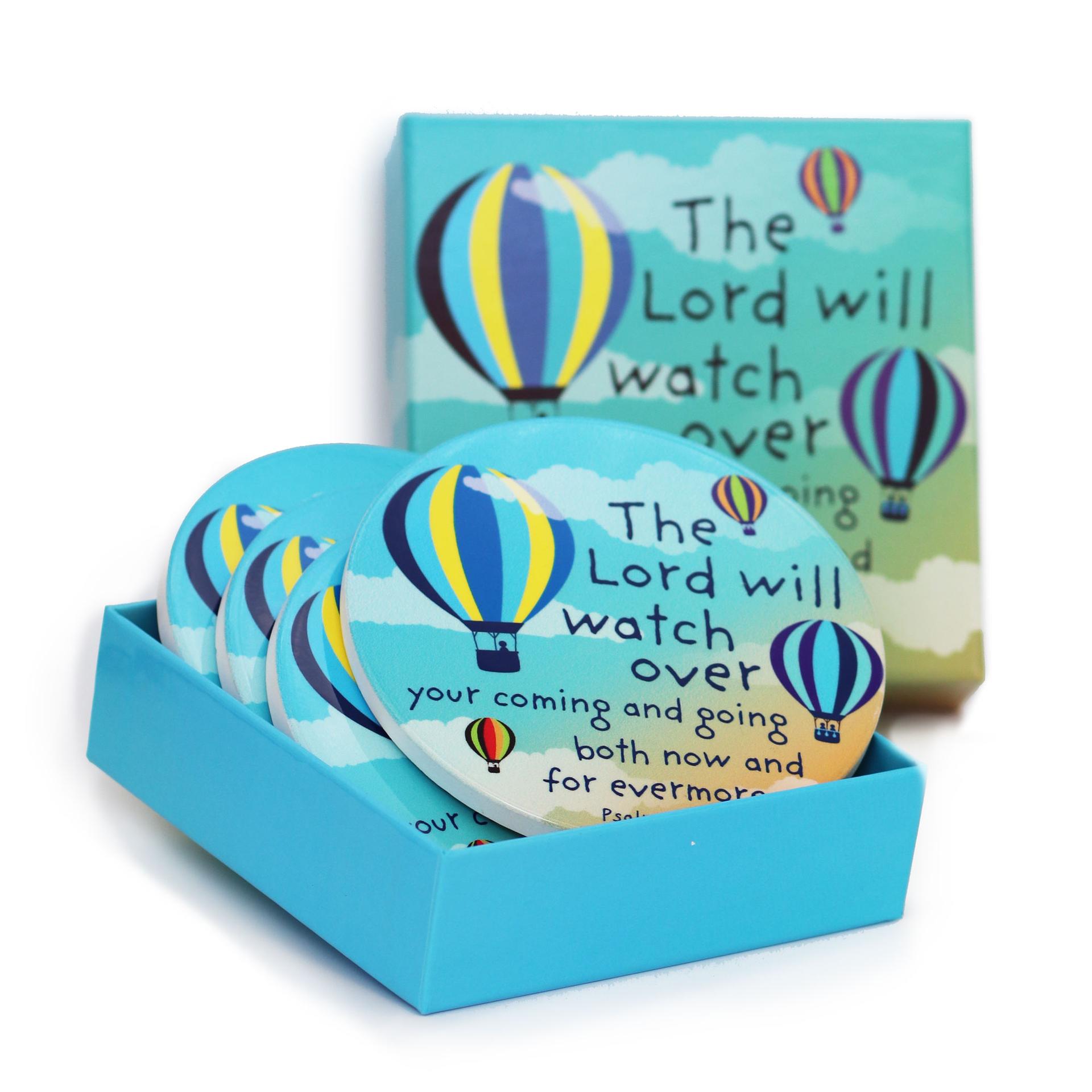 The Lord Will Watch Ceramic Coasters In Box
