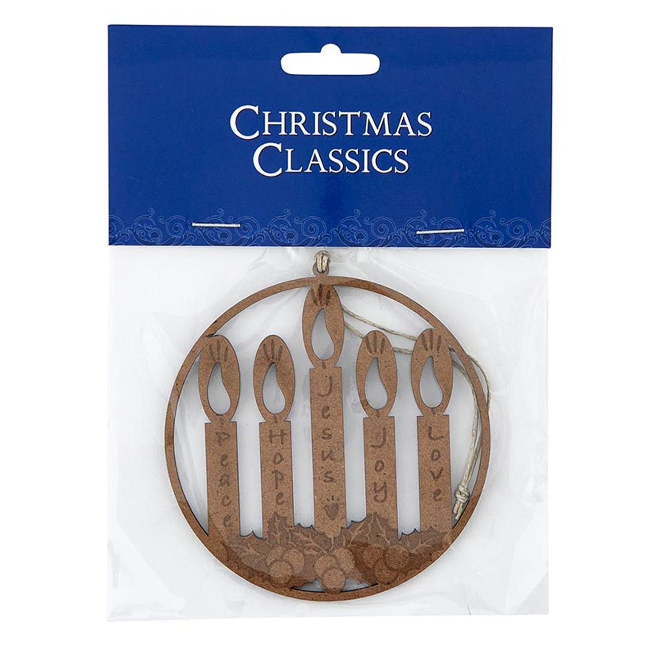 Advent Candles Laser Cut Wood Ornament