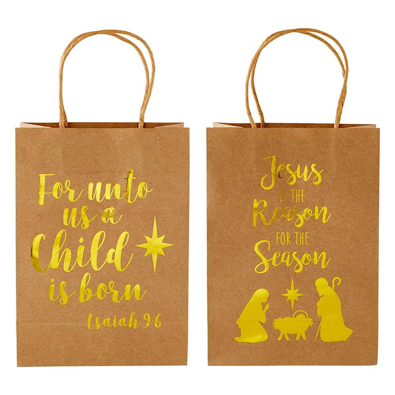 Christmas Kraft Gift Bag Assortment (2 Asst) - 24/pk