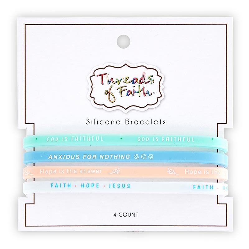 Silicone Bracelet - God Is Faithful - 4 Pack