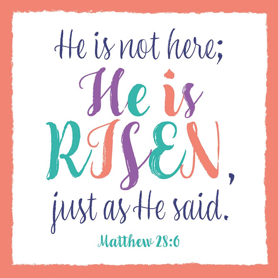 He Is Risen Easter Cards (Pack of 4)
