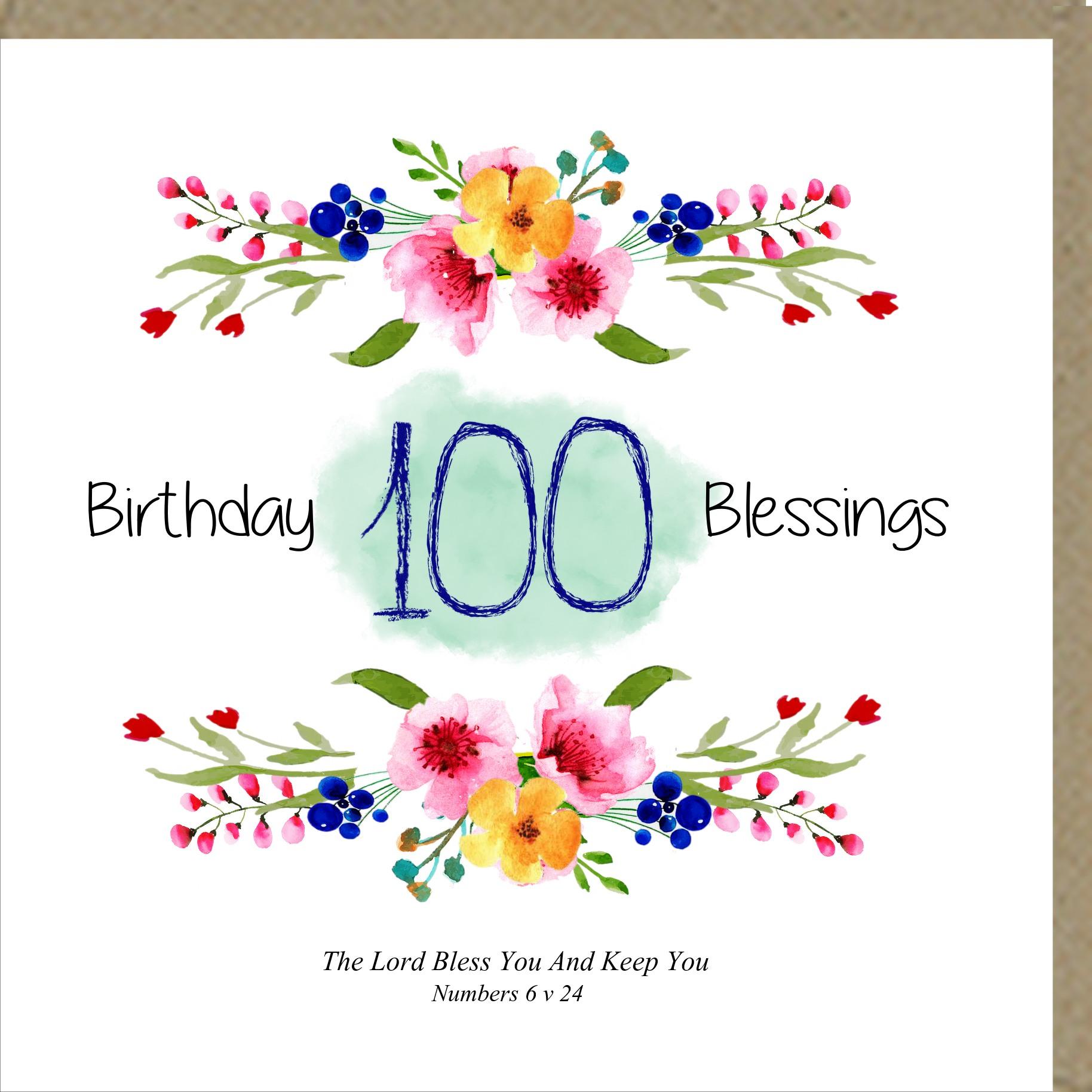Birthday Blessings 100 - Greetings Card