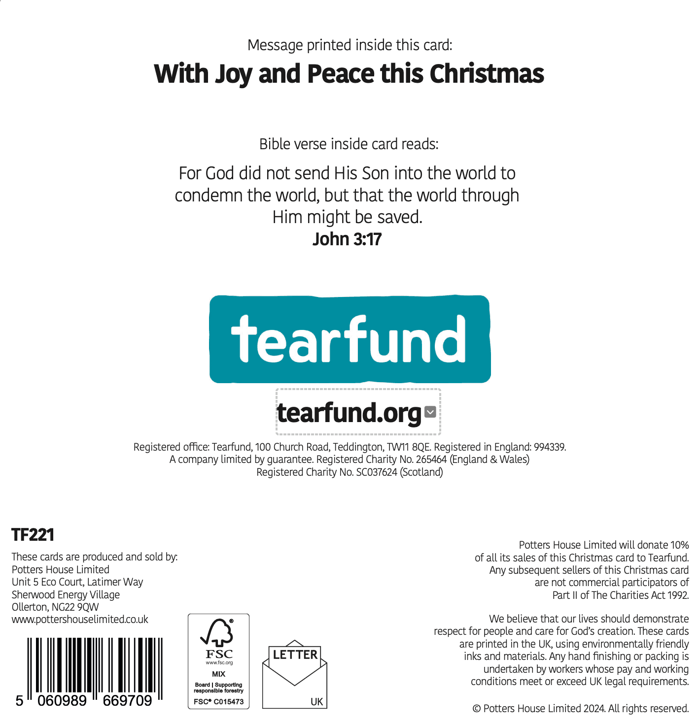 Tearfund - Christmas Town (Pack of 10)