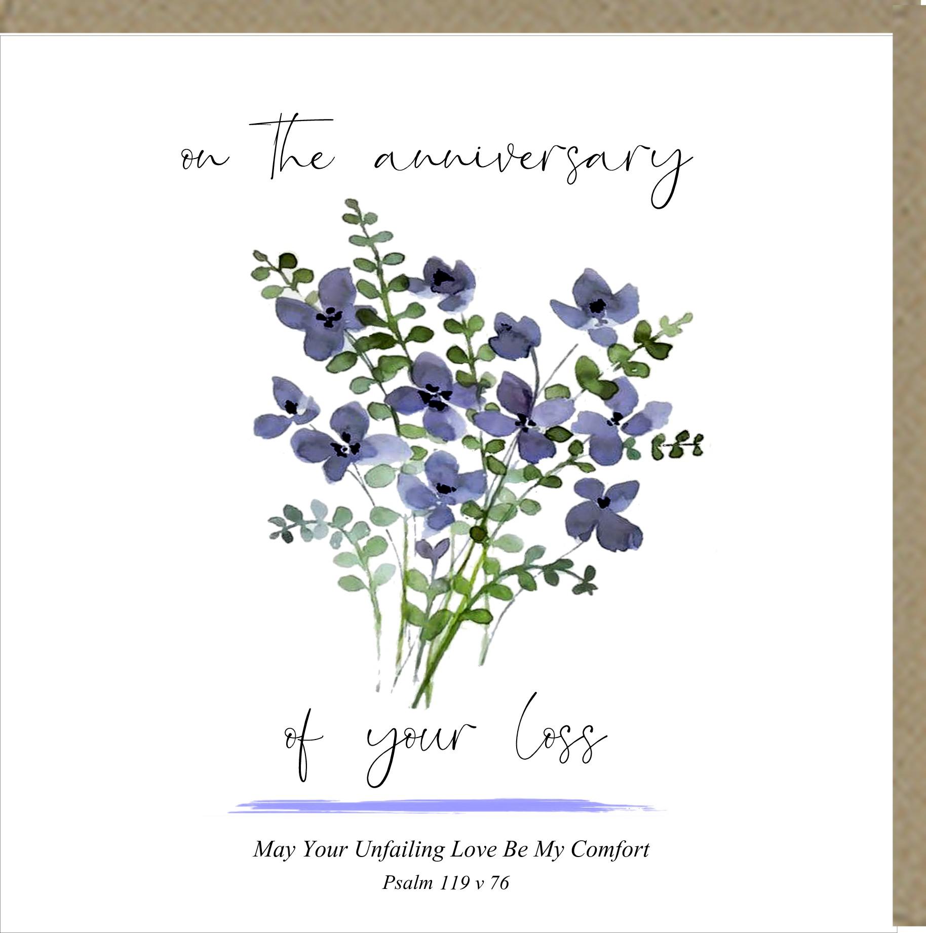 On The Anniversary Of Your Loss Greetings Card