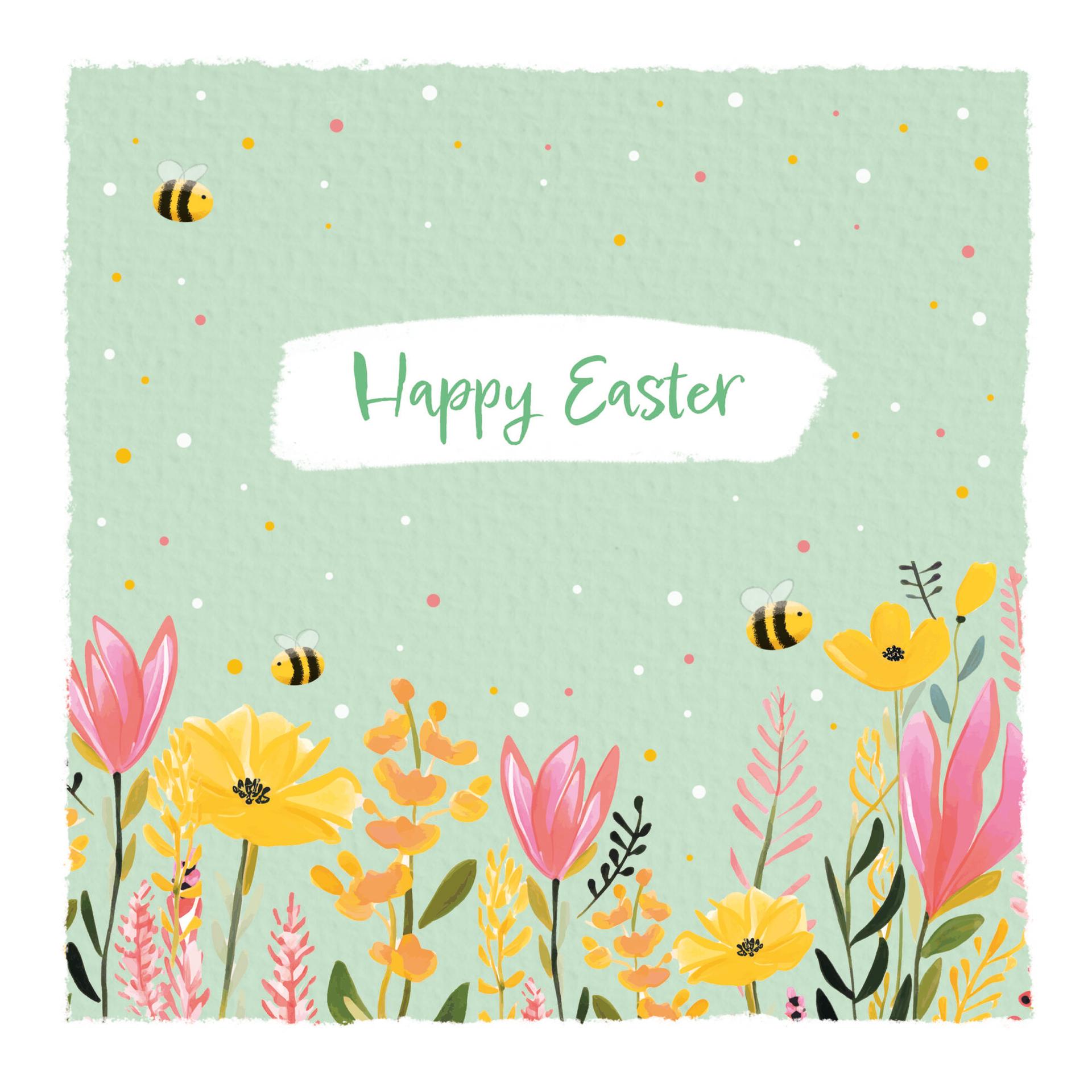 Spring Bees Easter Cards (Pack of 4)