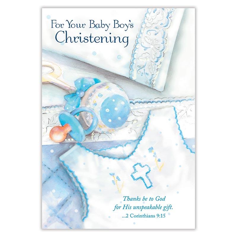 Boy Christening Greetings Card
