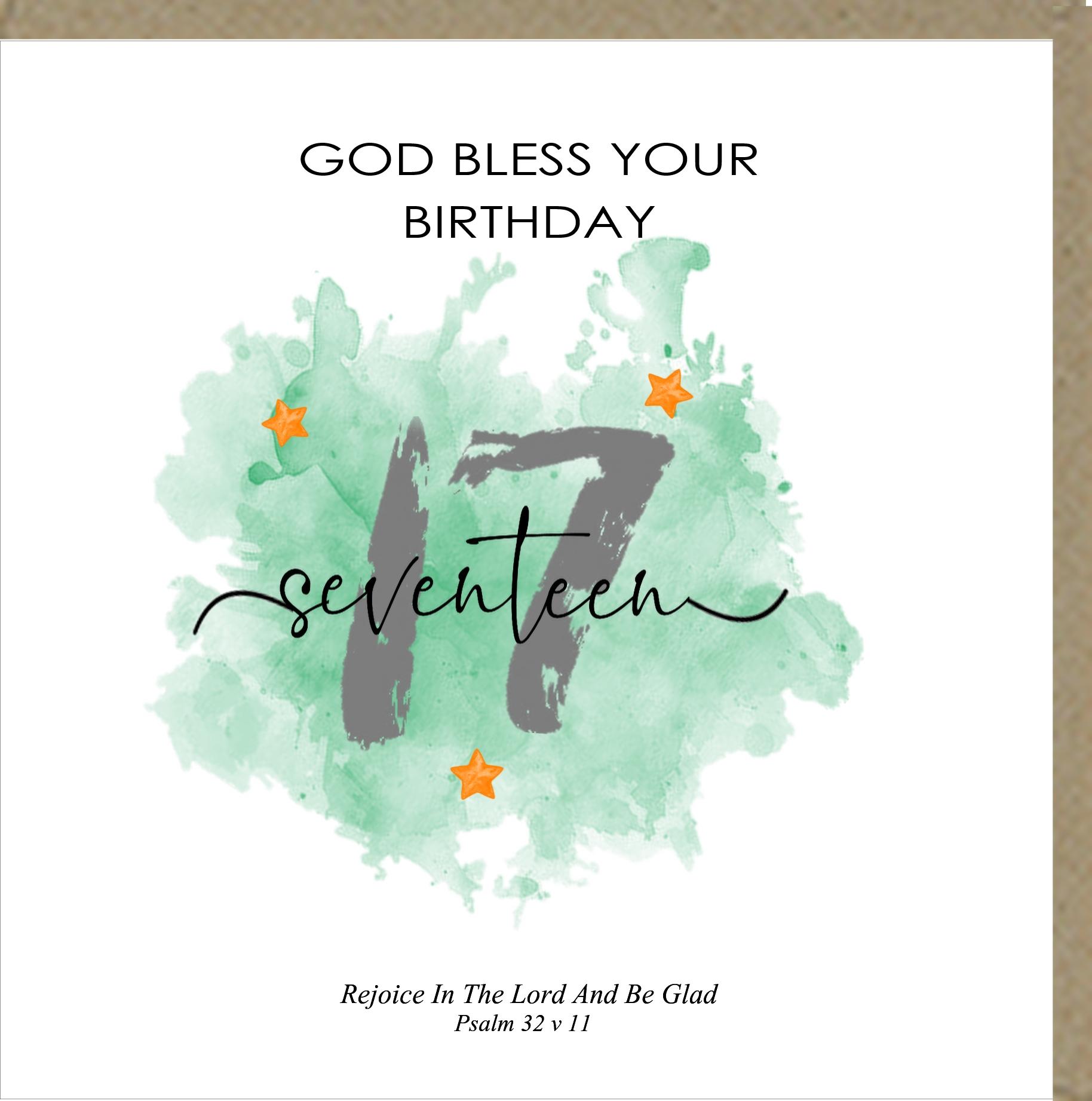God Bless Your 17th Birthday Greetings Card