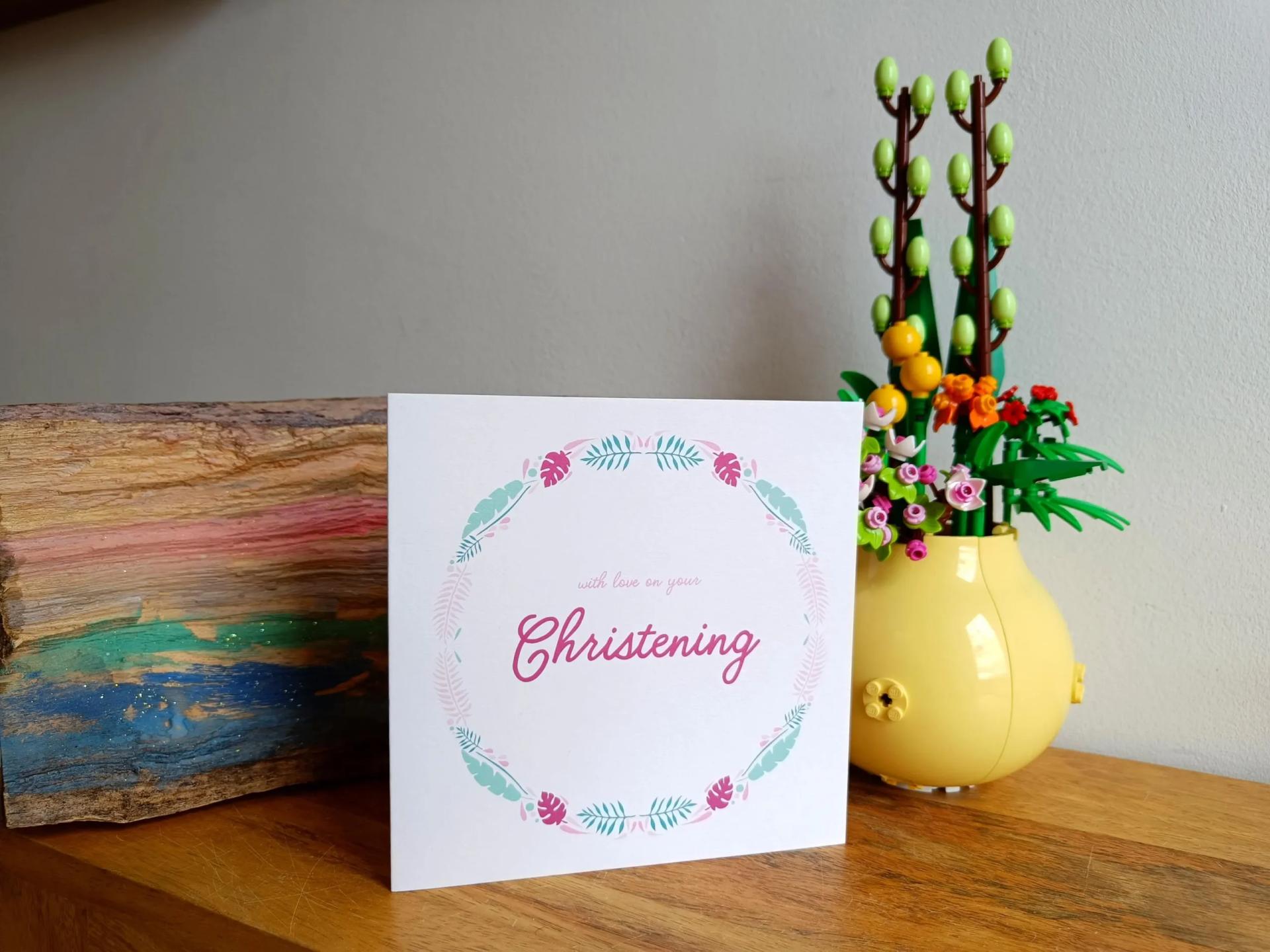 Christening (Pink) Greetings Card