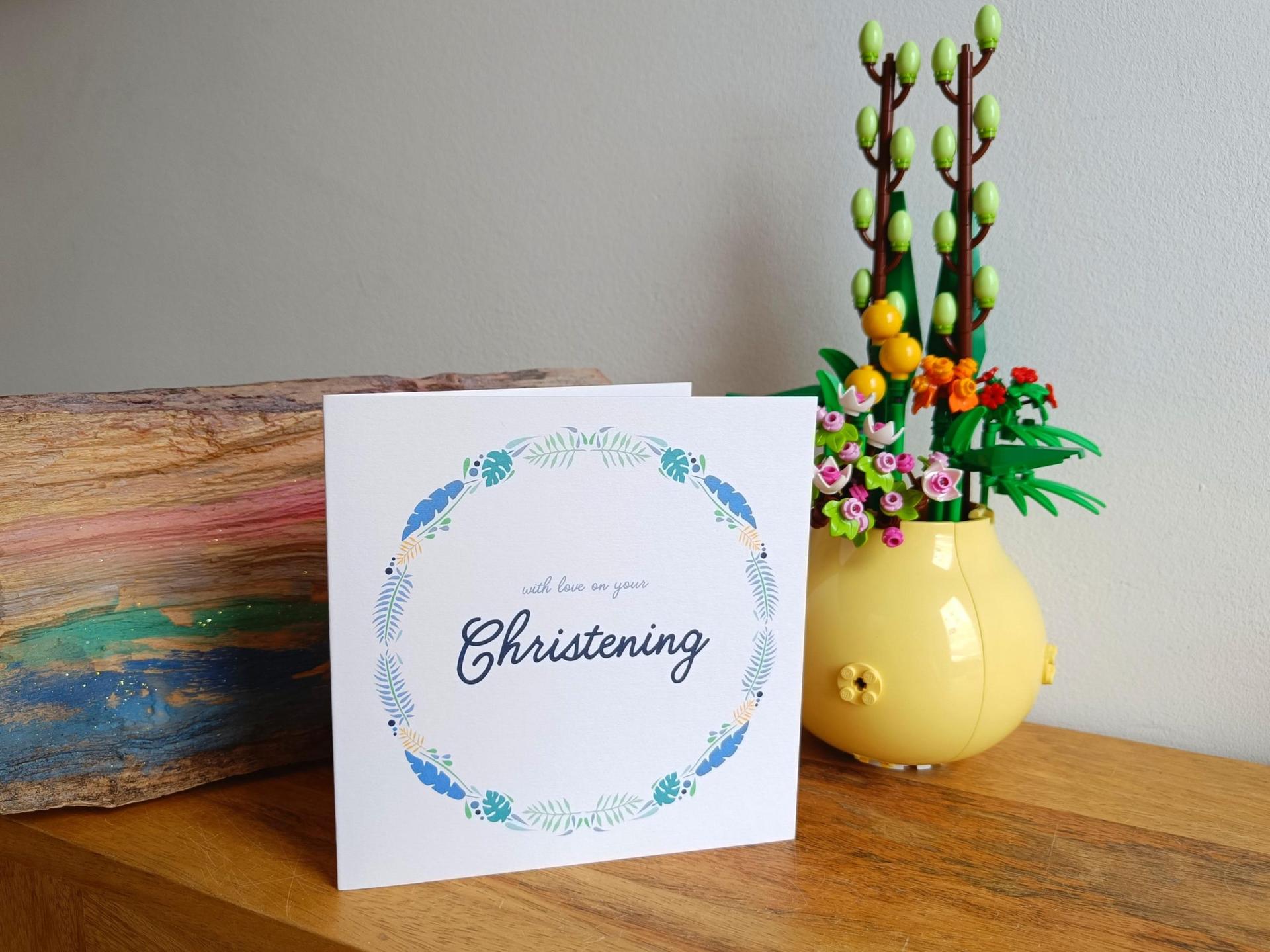 Christening (Blue) Greetings Card