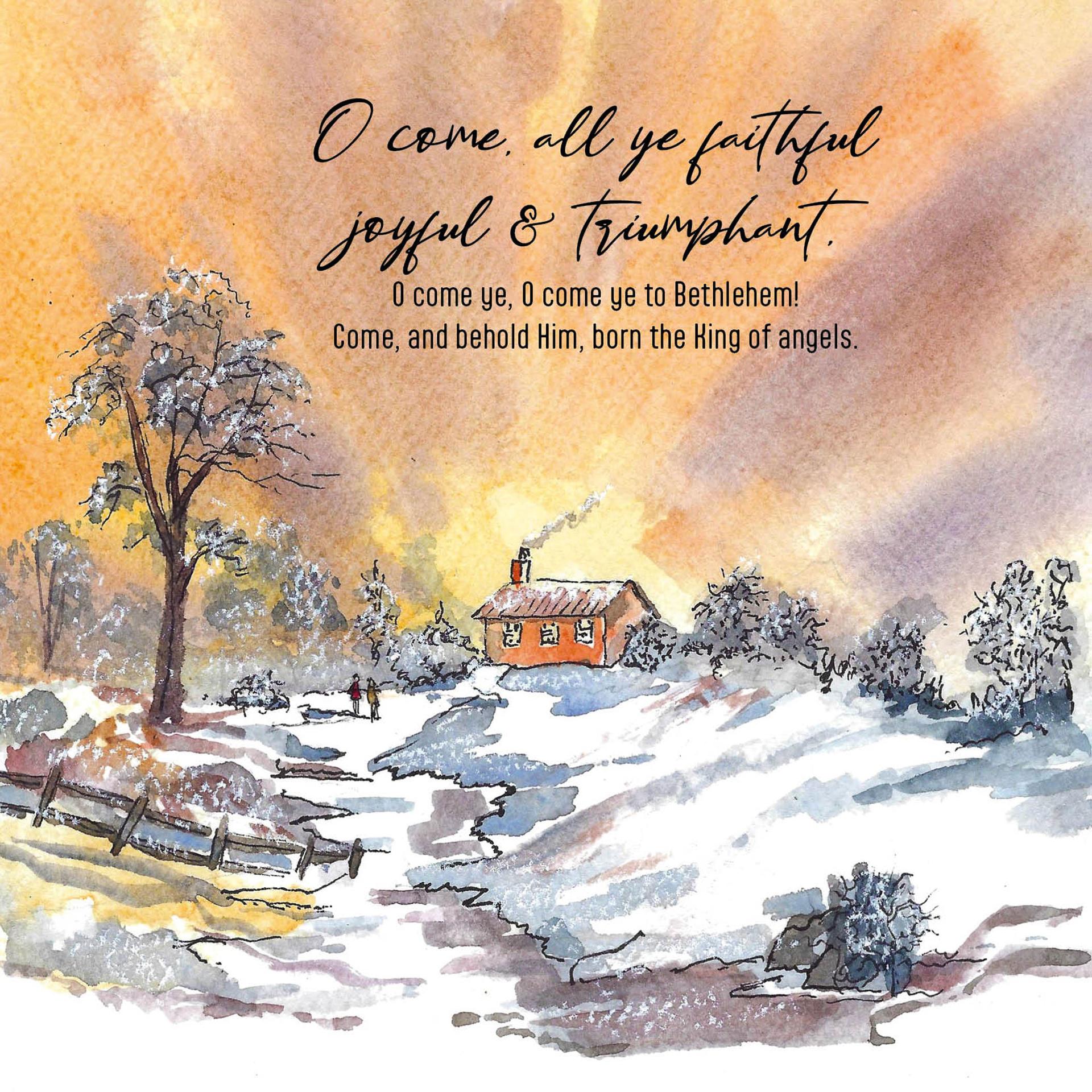 O come all ye Faithful Christian Christmas Cards