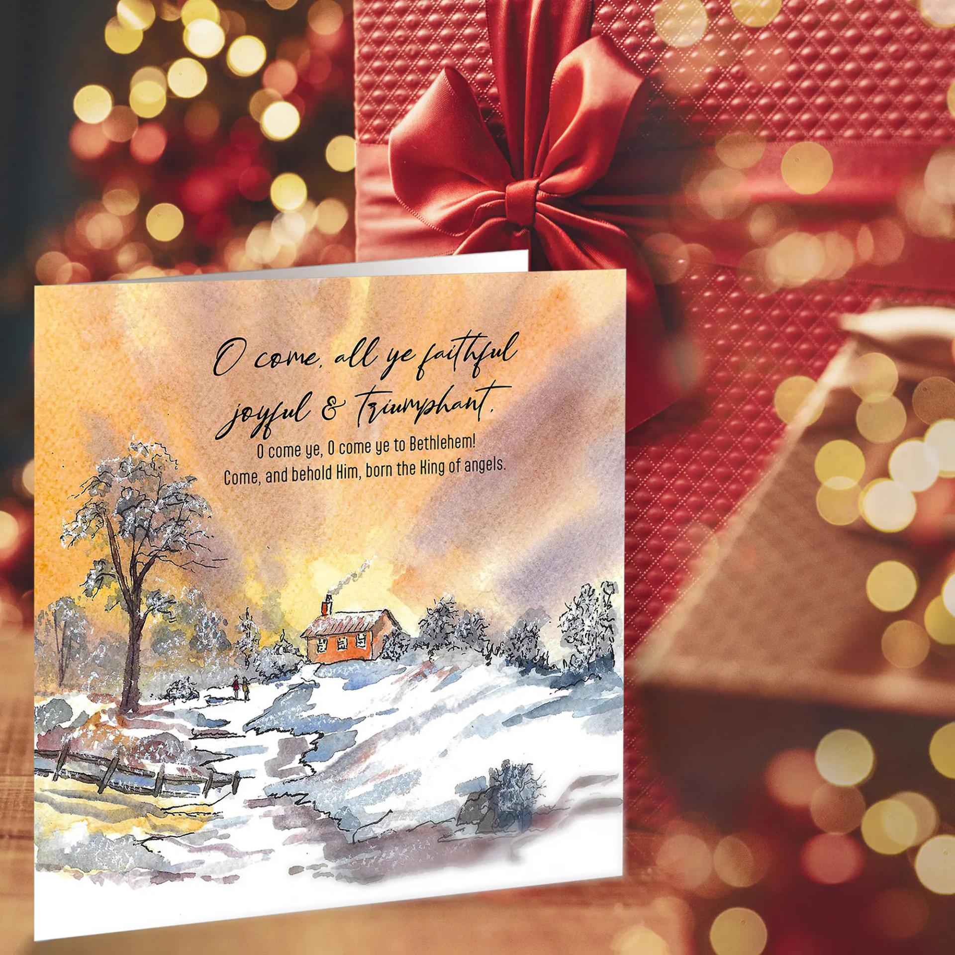O come all ye Faithful Christian Christmas Cards