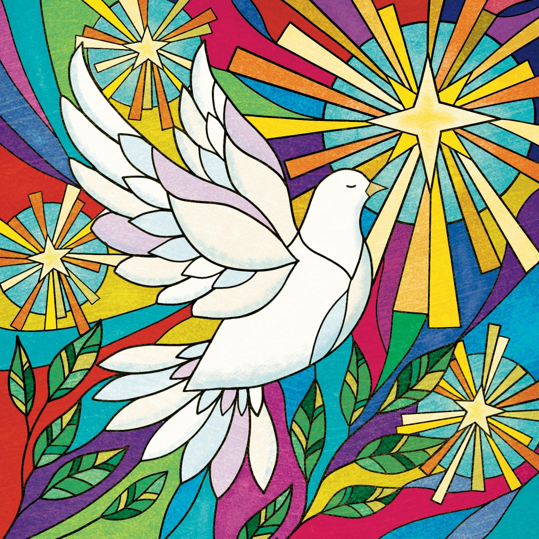 Tearfund - Stained Glass Dove - (Pack of 10)
