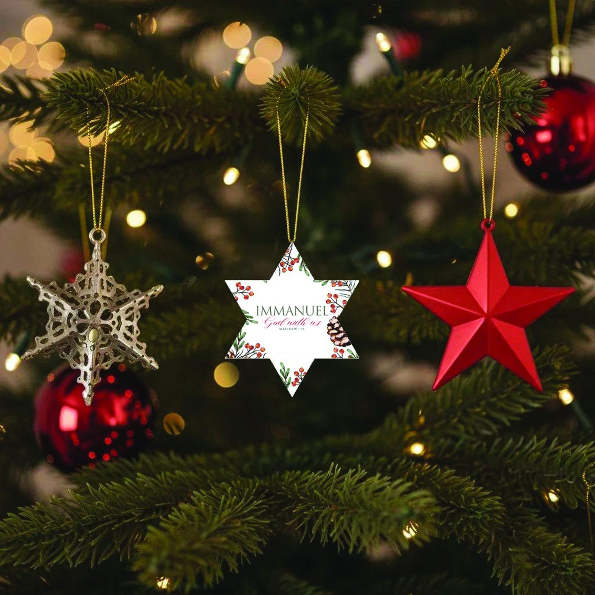 3 x 3 Wooden Tree Hanger - Star Shaped
