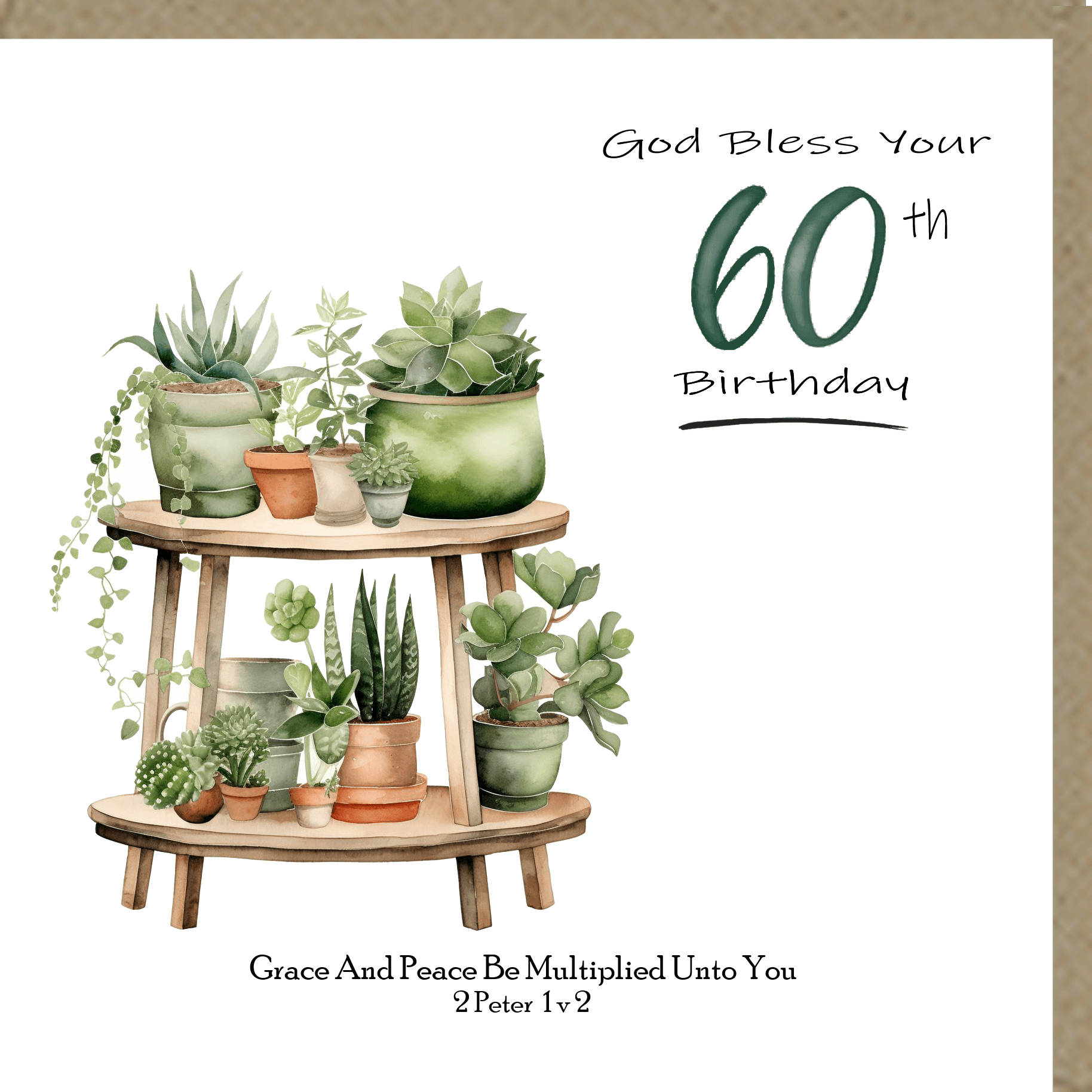 God Bless Your Birthday 60th Greetings Card
